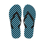 Blue And Black Stripes Pattern Print Flip Flops