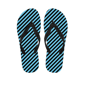 Blue And Black Stripes Pattern Print Flip Flops