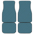 Blue And Black Stripes Pattern Print Front and Back Car Floor Mats