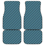 Blue And Black Stripes Pattern Print Front and Back Car Floor Mats