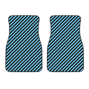 Blue And Black Stripes Pattern Print Front Car Floor Mats