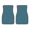 Blue And Black Stripes Pattern Print Front Car Floor Mats