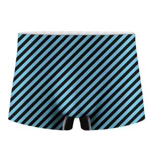 Blue And Black Stripes Pattern Print Men's Boxer Briefs