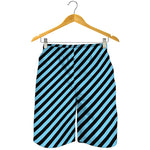 Blue And Black Stripes Pattern Print Men's Shorts