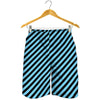 Blue And Black Stripes Pattern Print Men's Shorts