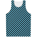 Blue And Black Stripes Pattern Print Men's Tank Top