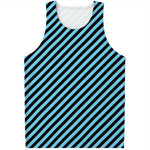 Blue And Black Stripes Pattern Print Men's Tank Top