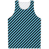 Blue And Black Stripes Pattern Print Men's Tank Top