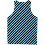 Blue And Black Stripes Pattern Print Men's Tank Top