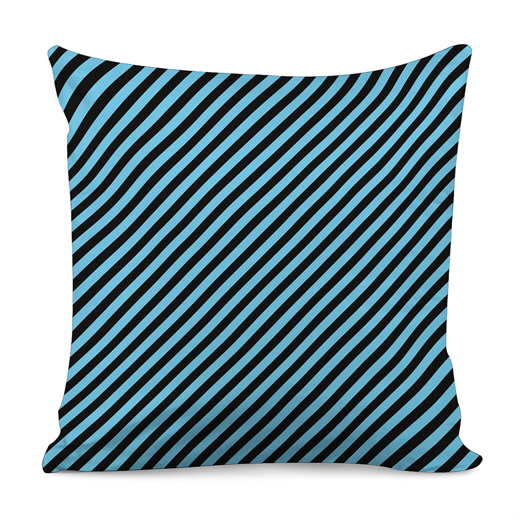 Blue And Black Stripes Pattern Print Pillow Cover