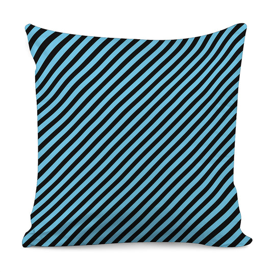 Blue And Black Stripes Pattern Print Pillow Cover