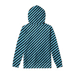 Blue And Black Stripes Pattern Print Pullover Hoodie