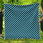 Blue And Black Stripes Pattern Print Quilt