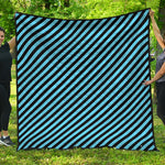 Blue And Black Stripes Pattern Print Quilt