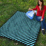 Blue And Black Stripes Pattern Print Quilt