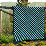 Blue And Black Stripes Pattern Print Quilt
