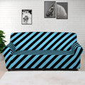 Blue And Black Stripes Pattern Print Sofa Cover