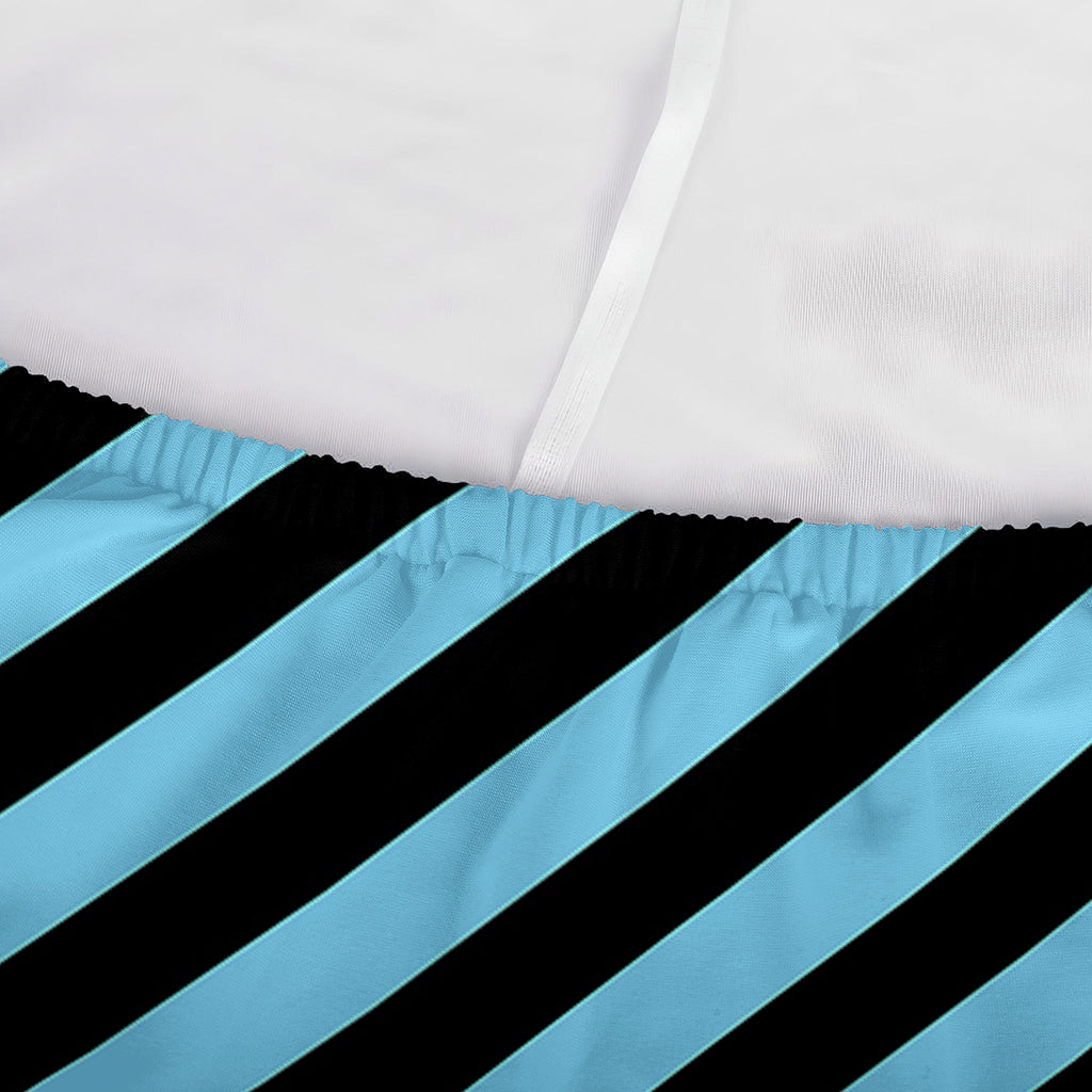 Blue And Black Stripes Pattern Print Sofa Cover