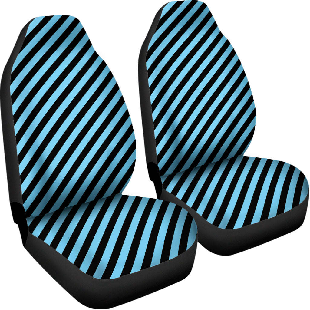 Blue And Black Stripes Pattern Print Universal Fit Car Seat Covers