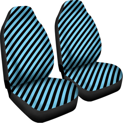 Blue And Black Stripes Pattern Print Universal Fit Car Seat Covers