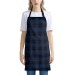 Blue And Black Tartan Pattern Print Apron