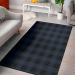 Blue And Black Tartan Pattern Print Area Rug