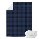 Blue And Black Tartan Pattern Print Blanket