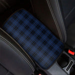 Blue And Black Tartan Pattern Print Car Center Console Cover