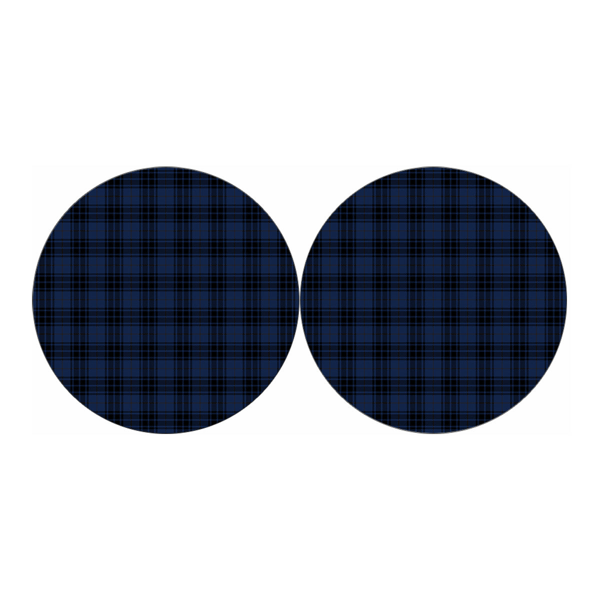 Blue And Black Tartan Pattern Print Car Coasters