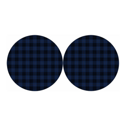 Blue And Black Tartan Pattern Print Car Coasters