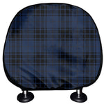 Blue And Black Tartan Pattern Print Car Headrest Covers