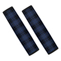 Blue And Black Tartan Pattern Print Car Seat Belt Covers