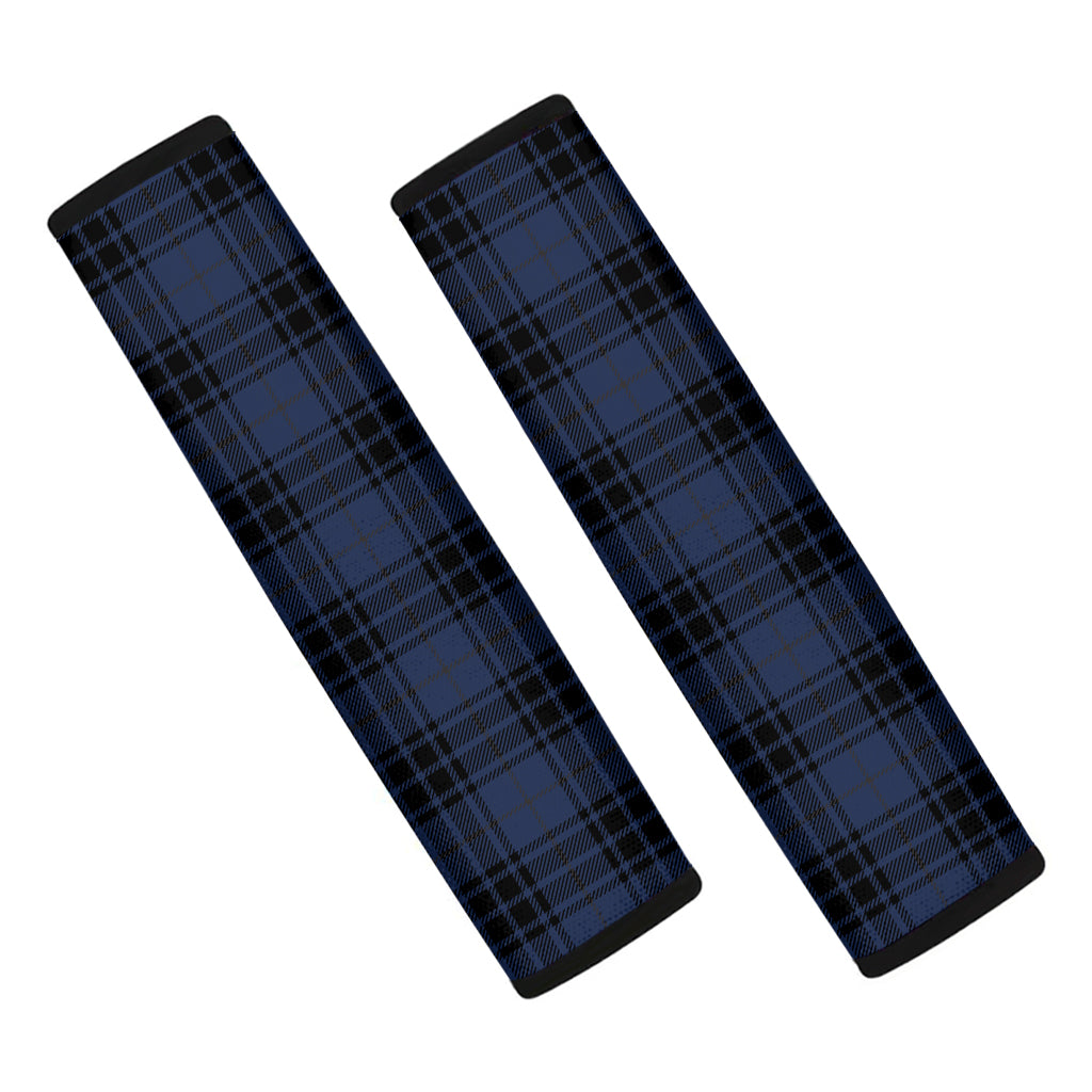 Blue And Black Tartan Pattern Print Car Seat Belt Covers