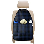 Blue And Black Tartan Pattern Print Car Seat Organizers