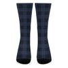 Blue And Black Tartan Pattern Print Crew Socks