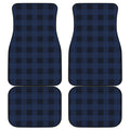Blue And Black Tartan Pattern Print Front and Back Car Floor Mats