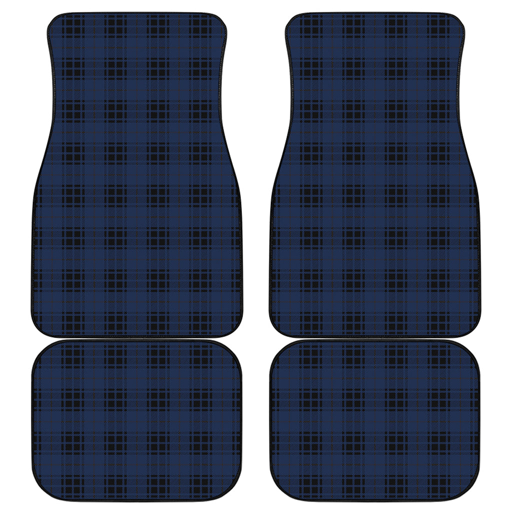 Blue And Black Tartan Pattern Print Front and Back Car Floor Mats