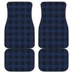 Blue And Black Tartan Pattern Print Front and Back Car Floor Mats