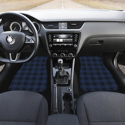 Blue And Black Tartan Pattern Print Front and Back Car Floor Mats