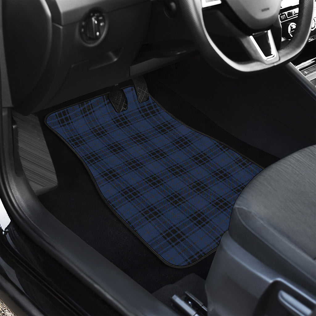 Blue And Black Tartan Pattern Print Front and Back Car Floor Mats