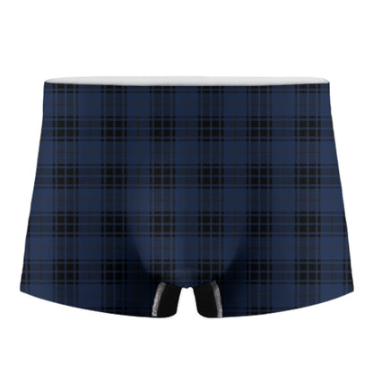 Blue And Black Tartan Pattern Print Men's Boxer Briefs