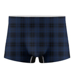 Blue And Black Tartan Pattern Print Men's Boxer Briefs