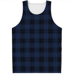 Blue And Black Tartan Pattern Print Men's Tank Top