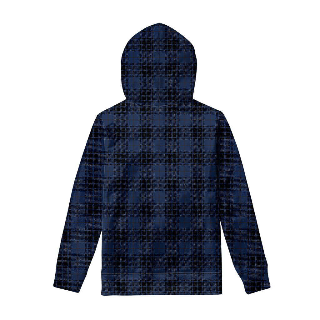 Blue And Black Tartan Pattern Print Pullover Hoodie