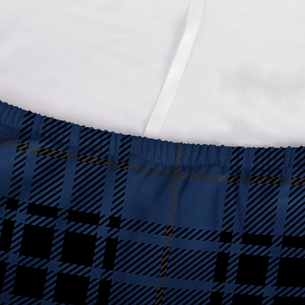 Blue And Black Tartan Pattern Print Sofa Cover