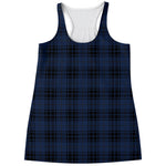 Blue And Black Tartan Pattern Print Women's Racerback Tank Top