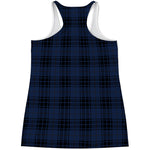 Blue And Black Tartan Pattern Print Women's Racerback Tank Top