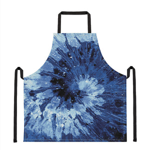 Blue And Black Tie Dye Print Apron