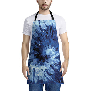 Blue And Black Tie Dye Print Apron