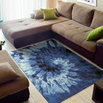 Blue And Black Tie Dye Print Area Rug
